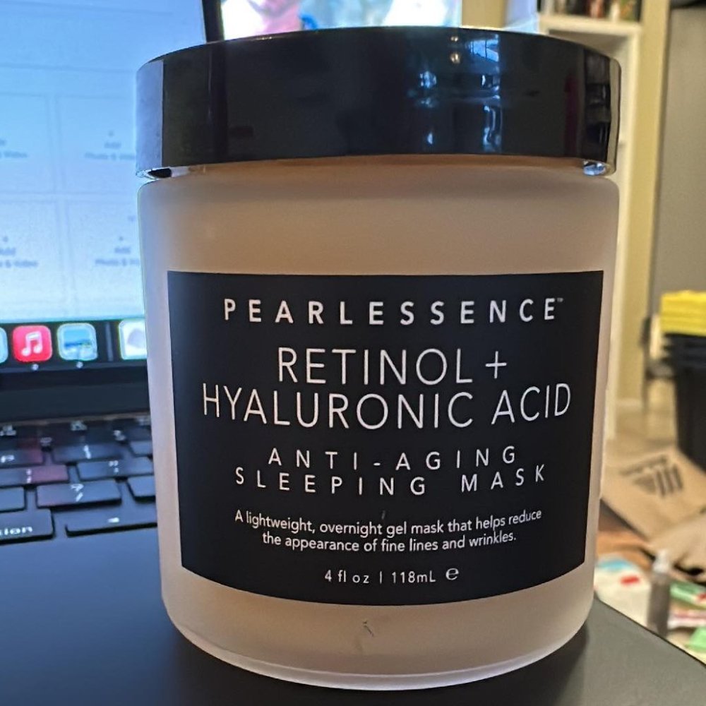 Pearlessence retinol hyaluronic acid anti aging sleeping mask New! 4oz